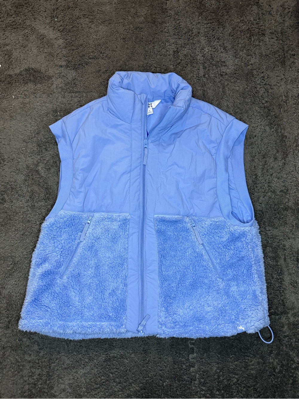JoyLab Women’s High Pile Boxy Fit Vest - Hydrangea Size Small NWT